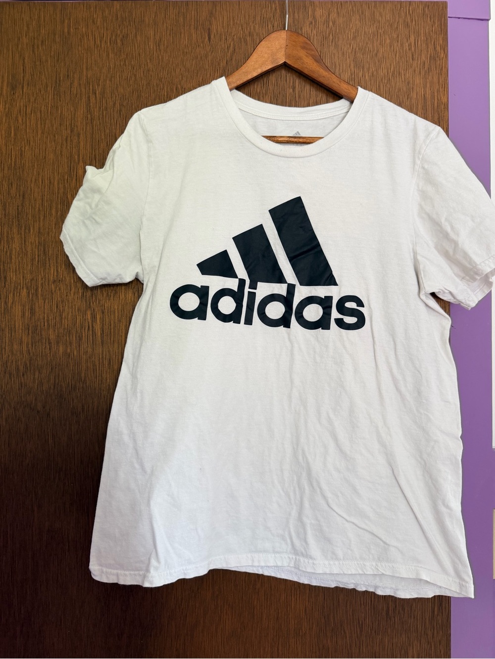 adidas White Amplifier Tee with Subtle Gray Print